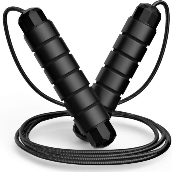 Jump Rope, Tangle-Free Rapid Speed Jumping Rope Cable with Ball Bearings for Women, Men, and Kids, Adjustable Steel Jump Rope Workout with Foam Handles for Fitness, Home Exercise and Slim Body