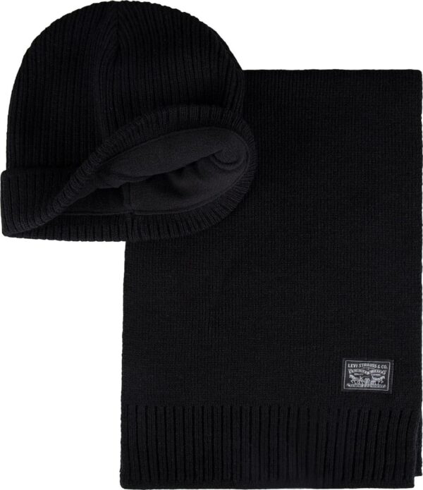 Levi's Men's Classic Winter Warm Knit Beanie Hat and Scarf Set - Image 2