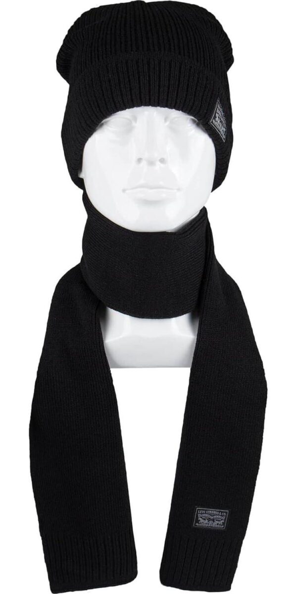 Levi's Men's Classic Winter Warm Knit Beanie Hat and Scarf Set - Image 6
