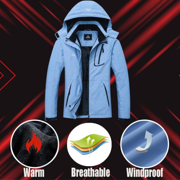 MOERDENG Women's Waterproof Ski Jacket Warm Winter Coat Outdoor Windbreaker Hiking Snowboarding Jacket - Image 5