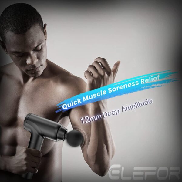 Massage Gun Deep Tissue,Percussion Massager Gun for Athletes Muscle Massage Gun for Pain Relief with 10 Massage Heads and 20 Speeds (Matte Black) - Image 3