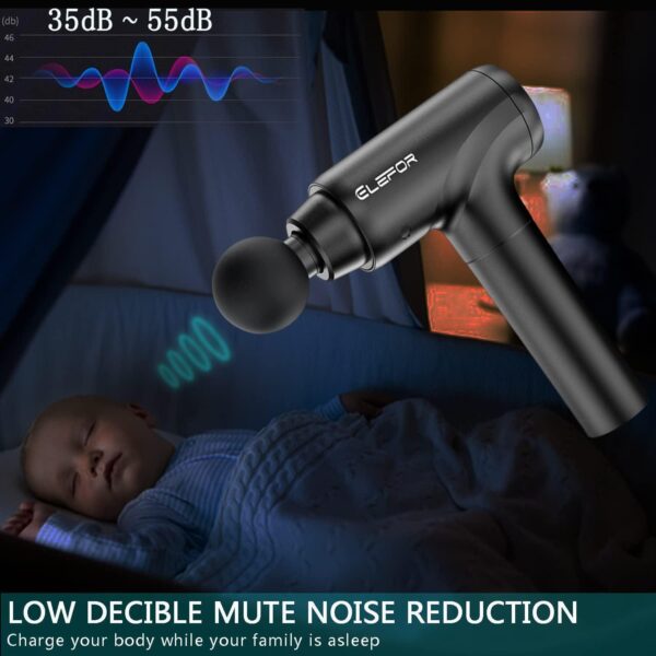 Massage Gun Deep Tissue,Percussion Massager Gun for Athletes Muscle Massage Gun for Pain Relief with 10 Massage Heads and 20 Speeds (Matte Black) - Image 7