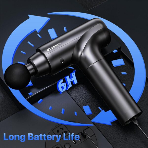 Massage Gun Deep Tissue,Percussion Massager Gun for Athletes Muscle Massage Gun for Pain Relief with 10 Massage Heads and 20 Speeds (Matte Black) - Image 9