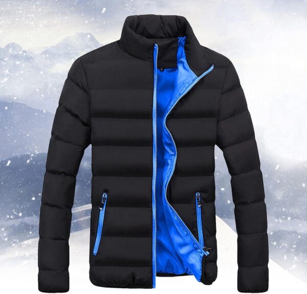 Men Winter Jackets Warm Down Jacket Full Zip Puffer Jacket Quilted Insulated Jacket Warm Puffy Jackets - Image 2