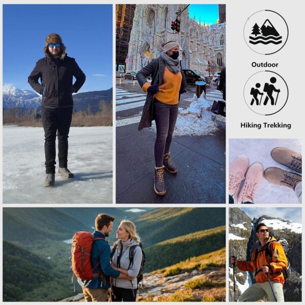 Mishansha Winter Boots for Men Women Waterproof Snow Boots Warm Lined Non Slip Hiking Boot - Image 6