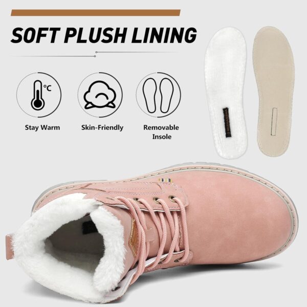 Mishansha Winter Boots for Men Women Waterproof Snow Boots Warm Lined Non Slip Hiking Boot - Image 4