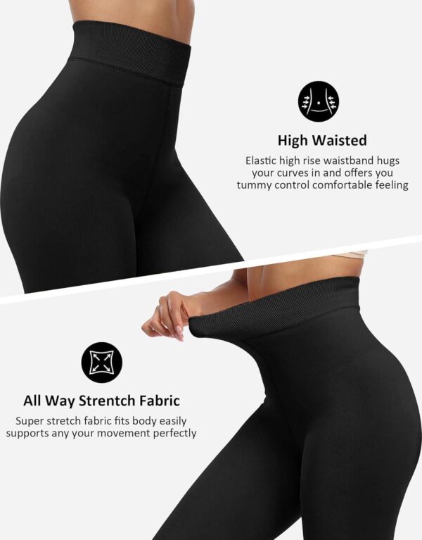 NORMOV Winter Warm Fleece Lined Leggings Women,Thick Thermal Velvet Tights - Image 4