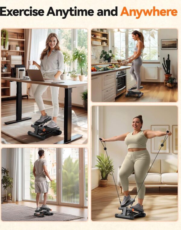 Niceday Steppers for Exercise, Stair Stepper with Resistance Bands, Mini Stepper with 300LBS Loading Capacity, Hydraulic Fitness Stepper with LCD Monitor - Image 8