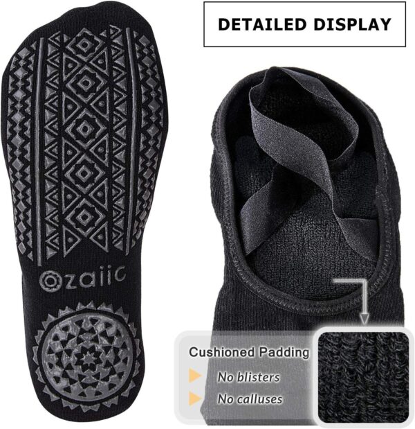 Ozaiic Yoga Socks for Women Non-Slip Grips and Straps, Ideal for Pilates, Pure Barre, Ballet, Dance, Barefoot Workout - Image 5