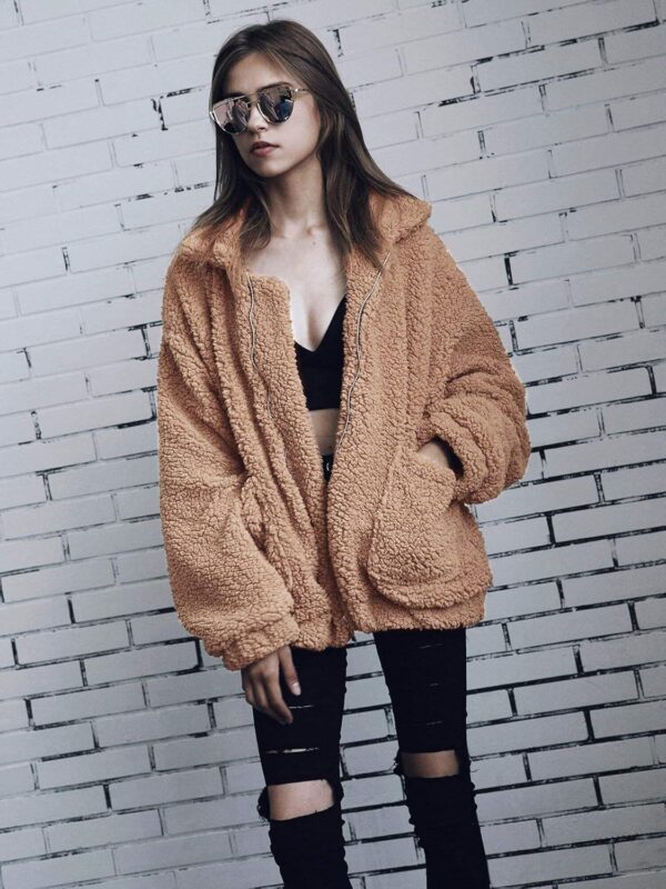 PRETTYGARDEN Women's Fashion Winter Coat Sherpa Fleece Faux Fur Shearling Oversized Trendy Jackets Warm Outerwear - Image 3