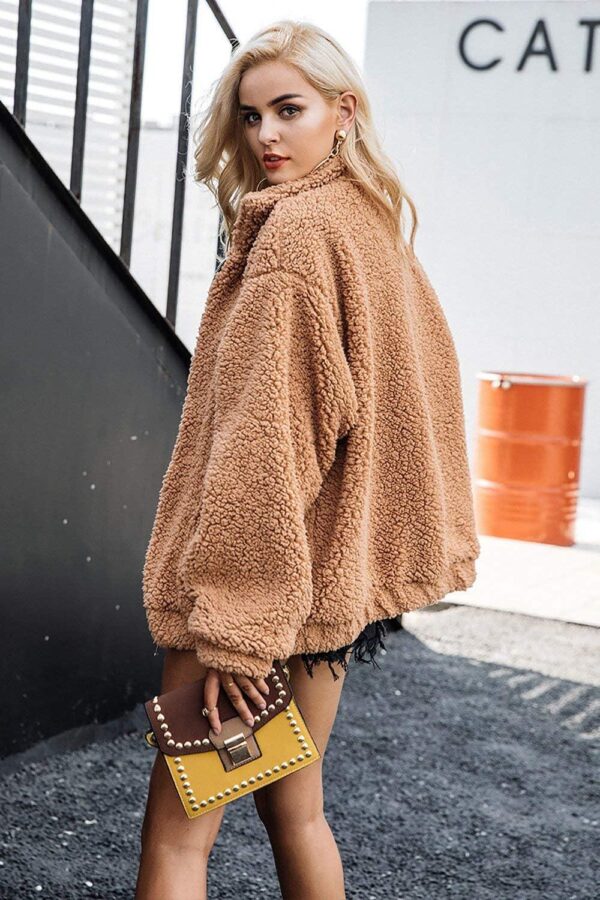 PRETTYGARDEN Women's Fashion Winter Coat Sherpa Fleece Faux Fur Shearling Oversized Trendy Jackets Warm Outerwear - Image 4