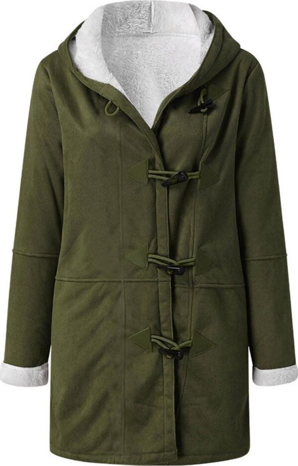 Plus Size Winter Coats for Women 2024 Warm Sherpa Fleece Lined Distressed Jackets Hooded Parka Faux Suede Pea Coat Outerwear - Image 3