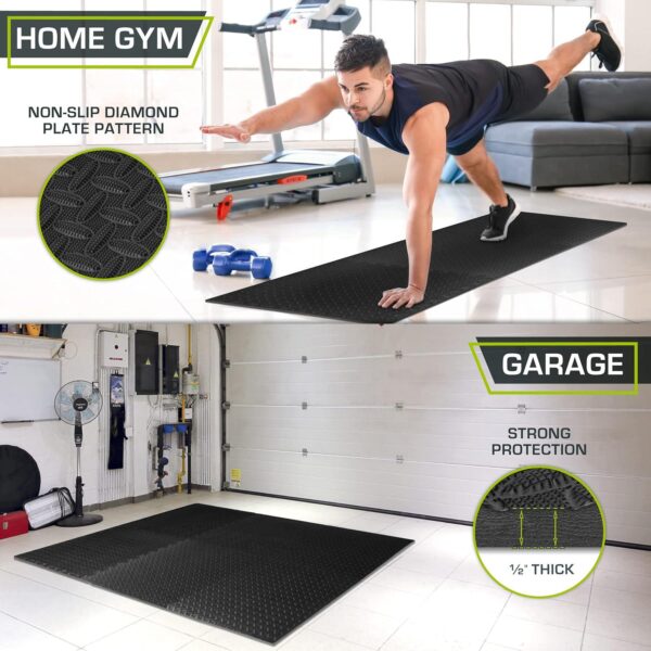 ProsourceFit Puzzle Exercise Mat ½ in, EVA Interlocking Foam Floor Tiles for Home Gym, Mat for Home Workout Equipment, Floor Padding for Kids, Cream, 24 in x 24 in x ½ in, 24 Sq Ft - 6 Tiles - Image 3