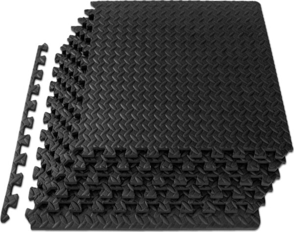 ProsourceFit Puzzle Exercise Mat ½ in, EVA Interlocking Foam Floor Tiles for Home Gym, Mat for Home Workout Equipment, Floor Padding for Kids, Cream, 24 in x 24 in x ½ in, 24 Sq Ft - 6 Tiles