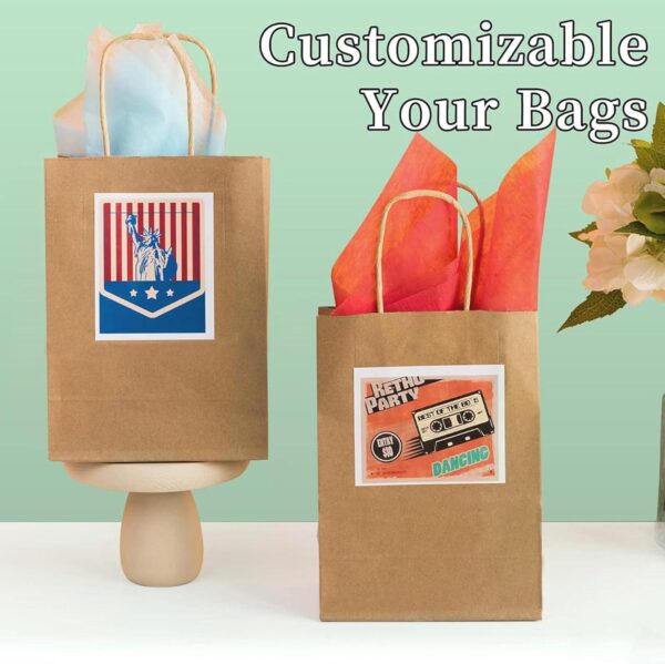 RACETOP Brown Paper Bags with Handles Bulk 100Pcs 8x4.5x10.8 Inch Gift Bags Bulk, Brown Kraft Paper Bags, Retail Bags, Party Bags, Shopping Bags, Favor Bags - Image 4