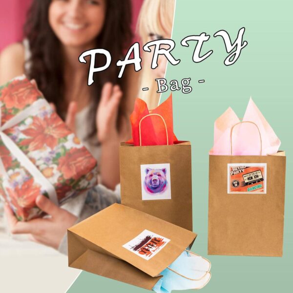 RACETOP Brown Paper Bags with Handles Bulk 100Pcs 8x4.5x10.8 Inch Gift Bags Bulk, Brown Kraft Paper Bags, Retail Bags, Party Bags, Shopping Bags, Favor Bags - Image 5