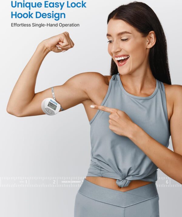 RENPHO Body Measuring Tape, Smart Tape Measure for Weight Loss, Bluetooth Tape with App, Retractable Tape for Measuring Waist, Hip, Bust, Arms, Muscle Gain, Fitness Equipment, 60in /150cm, White - Image 4