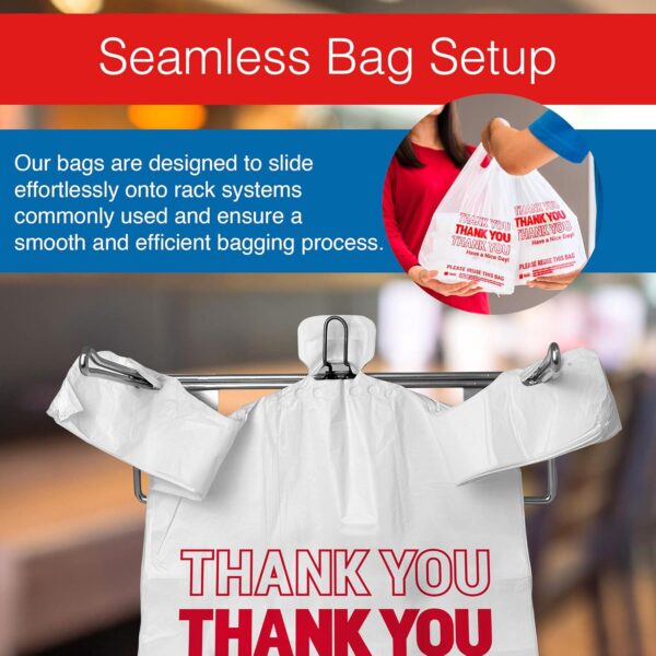 Reli. Thank You Plastic Bags (350 Count) (11.5  x 6.5  x 21 ) (White) - Grocery, Shopping Bag, Restaurants, Convenience Store - Image 5