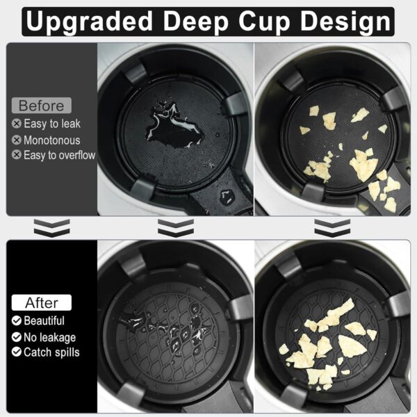 SINGARO Car Cup Holder Coaster, Silicone Cup Holder Insert, Universal Non-Slip Cup Holders, Car Accessories Interior for Women and Man Interior Sets 4 Pack Black - Image 6