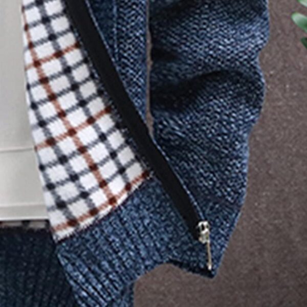 SMIDOW Men's Cardigan Sweaters Knitted Stand Collar Regular Fit Jacket Full Zip Fleece Lined Winter Warm Coat - Image 4