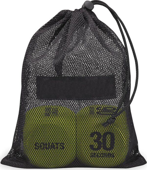 SPRI Exercise Dice (6-Sided) - Game for Group Fitness and Exercise Classes - Includes Push Ups, Squats, Lunges, Jumping Jacks, Crunches and Wildcard (Includes Carrying Bag) - Image 2
