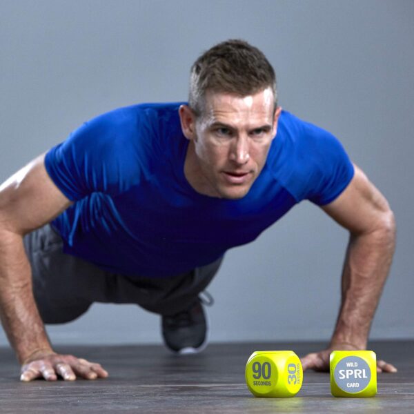 SPRI Exercise Dice (6-Sided) - Game for Group Fitness and Exercise Classes - Includes Push Ups, Squats, Lunges, Jumping Jacks, Crunches and Wildcard (Includes Carrying Bag) - Image 4