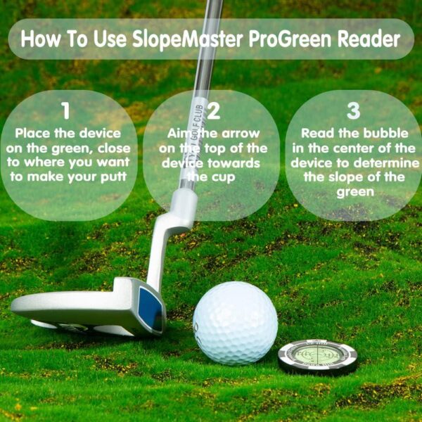 SlopeMaster ProGreen Reader - Golf Ball Marker with High Precision Green Reading Aid Golf Accessories for Men Women - Image 4