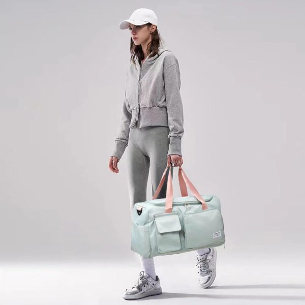 Small Gym Bag for Women, Travel Duffle Bag Carry On Weekender Bag with Shoe Compartment - Image 7
