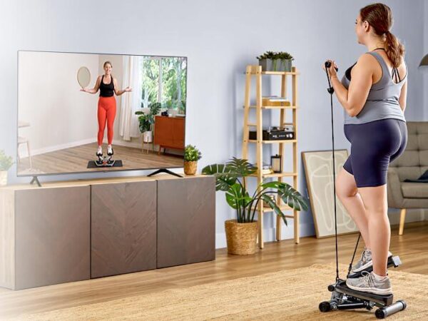 Sunny Health and Fitness Mini Steppers for Exercise at Home, Stair Step Workout Machine with Optional Resistance Bands, Full Body Cardio Equipment, Optional Free SunnyFit App Connection Smart Stepper - Image 8