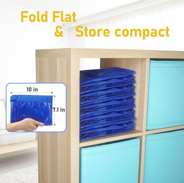 TICONN 6 Pack Extra Large Moving Bags with Zippers and Carrying Handles, Heavy-Duty Storage Tote Moving Boxes for Space Saving - Image 8