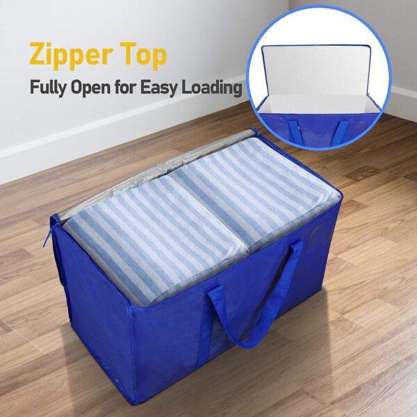 TICONN 6 Pack Extra Large Moving Bags with Zippers and Carrying Handles, Heavy-Duty Storage Tote Moving Boxes for Space Saving - Image 5