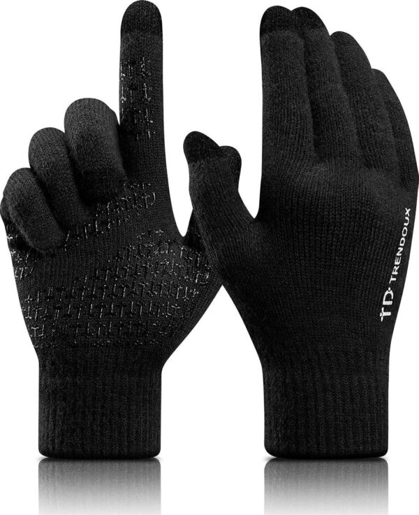 TRENDOUX Winter Gloves For Men Women, Cold Weather Warm Touchscreen Glove Unisex, Non-slip, Elastic Cuff, Knit Stretchy