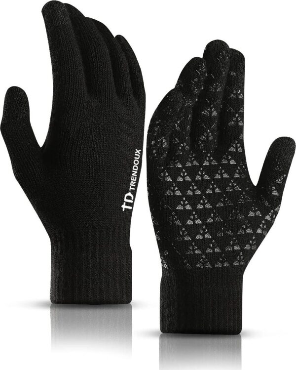 TRENDOUX Winter Gloves for Men Women - Upgraded Touch Screen Cold Weather Thermal Warm Knit Glove for Running Driving Hiking