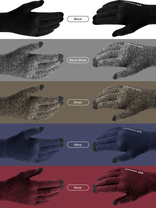 TRENDOUX Winter Gloves For Men Women, Cold Weather Warm Touchscreen Glove Unisex, Non-slip, Elastic Cuff, Knit Stretchy - Image 6
