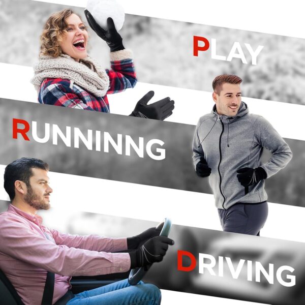 Thermal Gloves for Men Women, Winter Gloves Windproof Anti-Slip Lightweight, Warm Gloves Soft Stretchy Touch Screen Splash-Proof Snow Gloves Running Gloves for Driving Riding Cycling Hiking Walking - Image 7