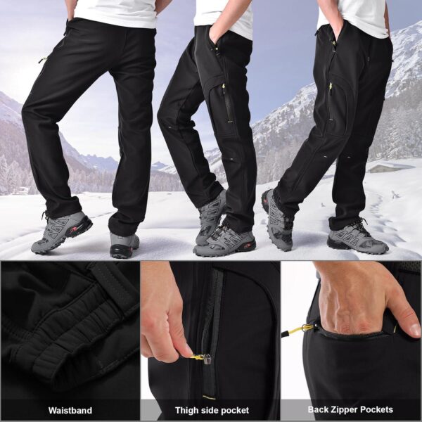 Toomett Men's hiking Snow Pants Skiing Winter Insulated Fleece lined Outdoor Water Repellent camping,walking,fishing - Image 2