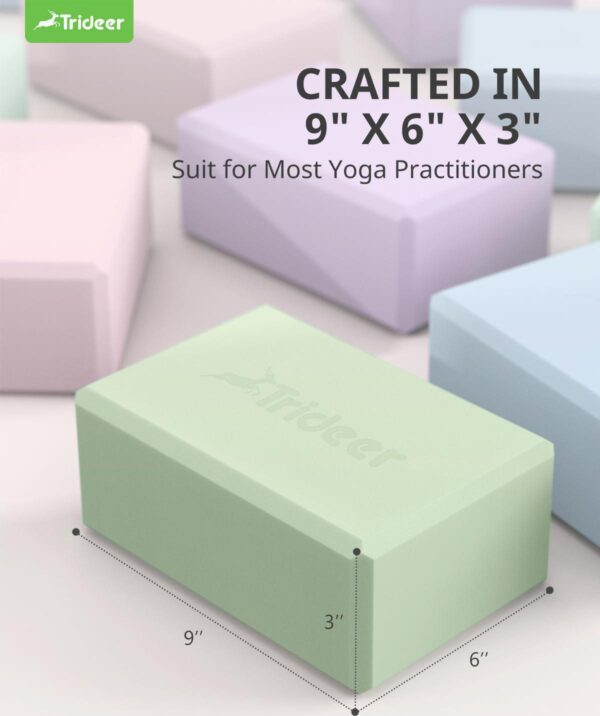 Trideer Yoga Block, Soft Non-Slip Surface Premium Foam Blocks, Supportive, Lightweight, Odor Resistant, Yoga Accessories for Pilates Meditation General Fitness Stretching Toning - Image 8
