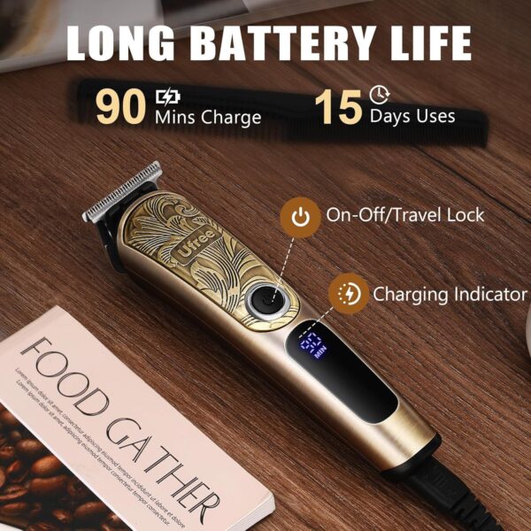 Ufree Gifts for Men, Beard Trimmer for Men with Charging Stand, IPX7 Waterproof Electric Razor Shavers for Men, Clippers for Hair Cutting, Mens Grooming Kit for Mustache Nose Facial Body - Image 4