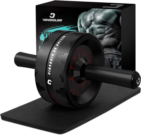 Vinsguir Ab Roller Wheel, Abs Workout Equipment for Abdominal and Core Strength Training, Exercise Wheels for Home Gym, Fitness Equipment for Core Workout with Knee Pad Accessories