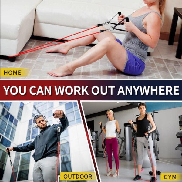 WHATAFIT Resistance Bands, Exercise Bands Resistance Bands for Working Out, Work Out Bands with Handles for Men and Women Fitness, Strength Training Home Gym Equipment - Image 5