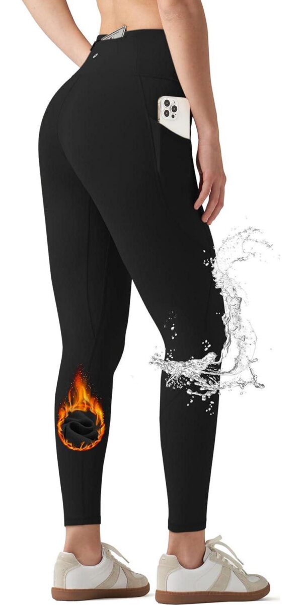 Willit Women's Fleece Lined Leggings Water Resistant Winter Pants Thermal High Waisted Yoga Hiking Running Tights Pockets