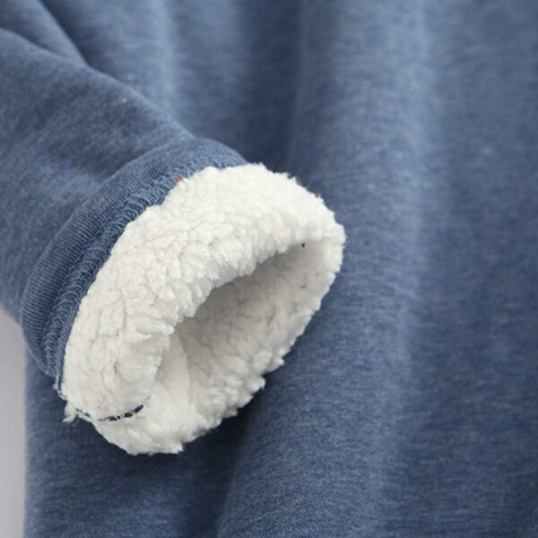 Winter Fleece Lined Warm Shirts for Women Casual Solid Color Raglan Long Sleeve Crewneck Tunic Tees Casual Thermal Top - Image 6