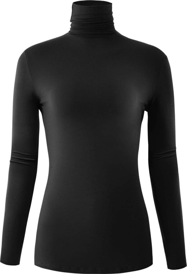 Women's Long Sleeve Lightweight Turtleneck Top Pullover Casual Active Layer Tops Shirts