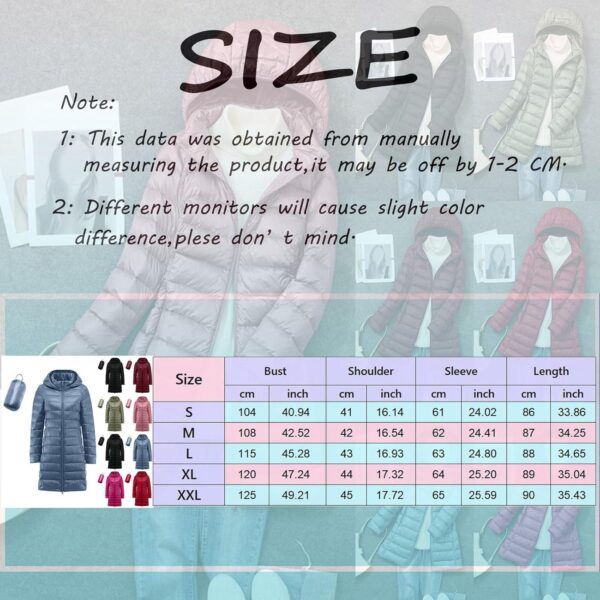 Women's Packable Puffer Coat Hooded Lightweight Long Winter Coats with Hood Quilted Winter Coats Windproof Jacke - Image 2