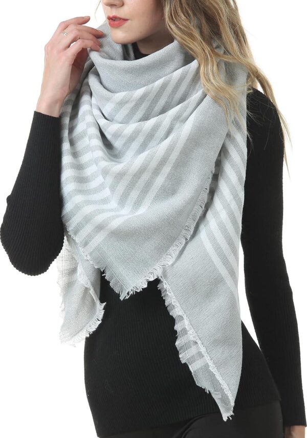 Women's Plaid Blanket Winter Scarf, Warm Cozy Tartan Wrap Oversized Shawl Winter Scarves for Women - Image 2