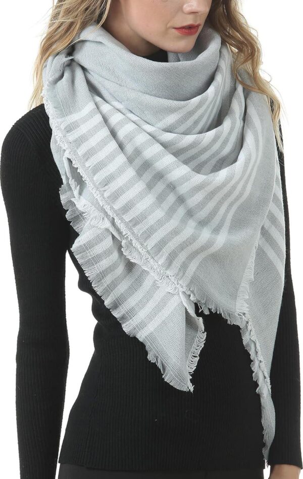Women's Plaid Blanket Winter Scarf, Warm Cozy Tartan Wrap Oversized Shawl Winter Scarves for Women - Image 4
