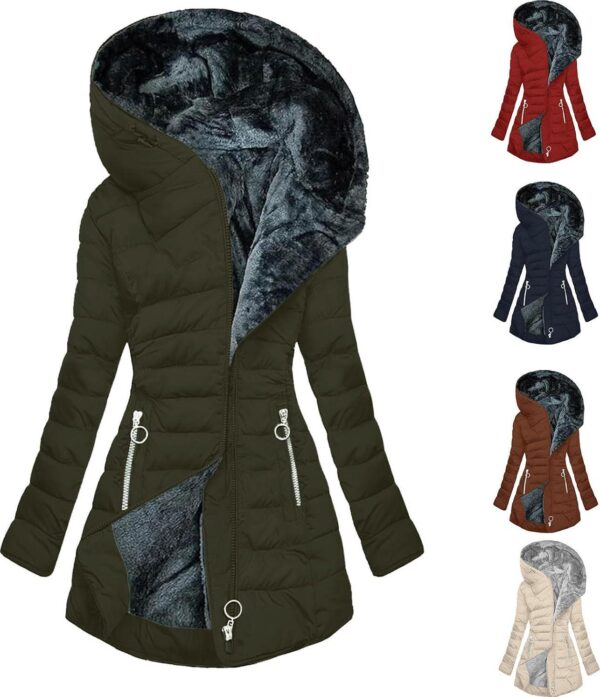 Women's Warm Winter Jackets Fleece Lined Parka Coat Thermal Hooded Jacket Outdoor Outerwear Ski Snow Jacket Plus Size - Image 2