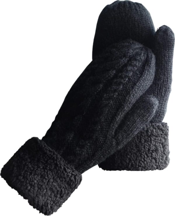 Women's Winter Gloves Warm Lining - Cozy Wool Knit Thick Gloves Mittens