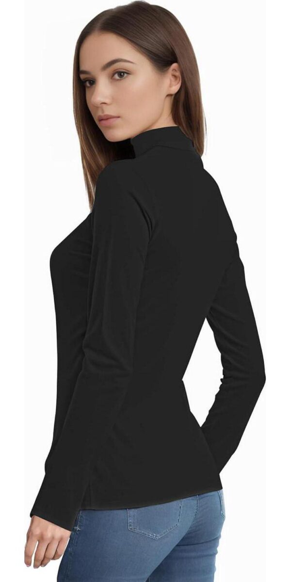 Womens Long Sleeve Turtleneck T-Shirts Mock Neck Underwear Fall Winter Fashion Base Layer Casual Lightweight Soft Tops - Image 2