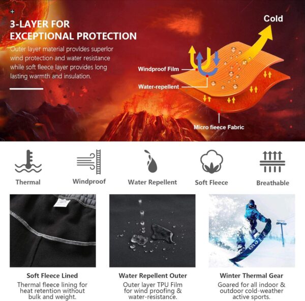 Womens Snow Pants Winter Fleece Lined Waterproof Soft Shell Insulated Outdoor Camping Travel ski Pants - Image 8